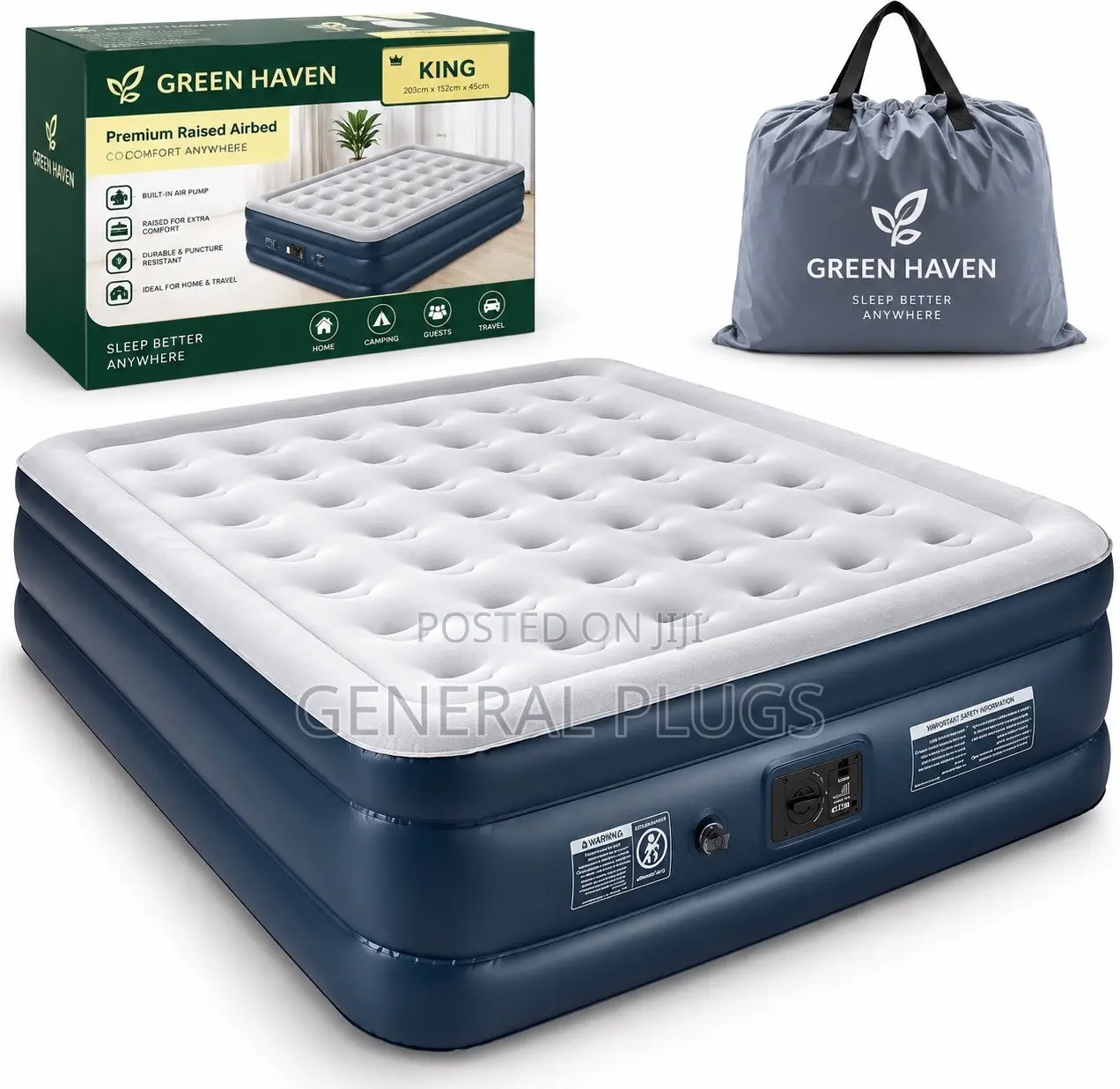Inbuilt Automatic Pump Air Mattress Ideal for Guest Rooms and Camping