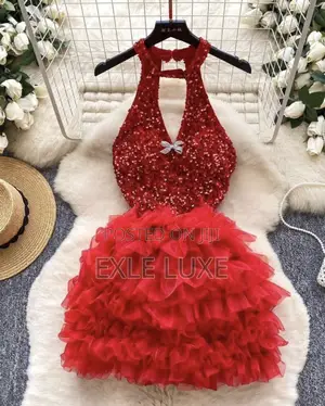 Black Sequin Party Mini Dress