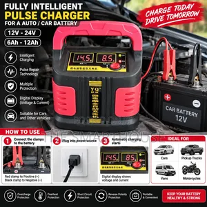 Smart Intelligent 12v/24v Car Battery Charger