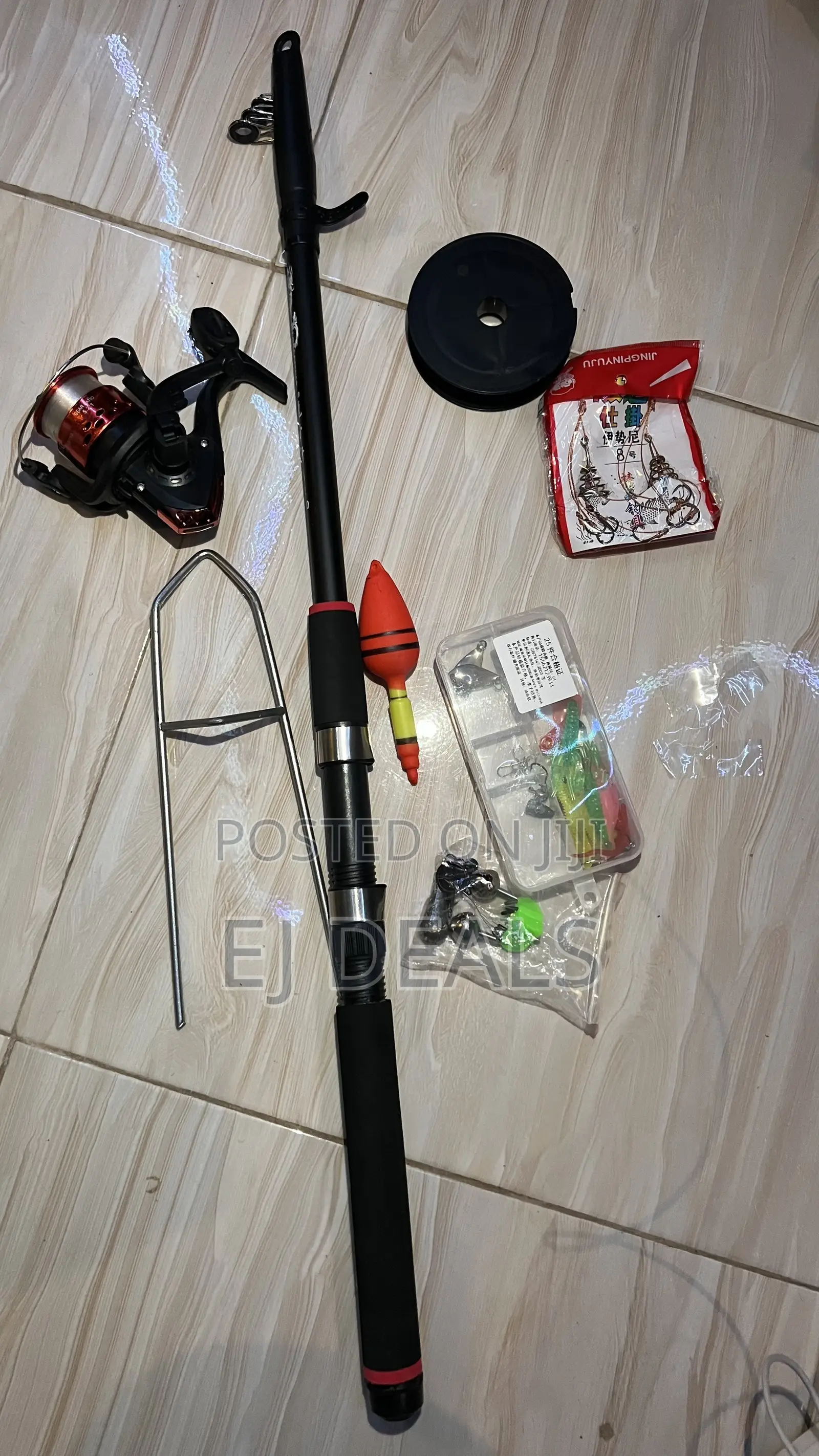 Fishing Rod Cloth Handle 2.4m Long With Full Accessories 25pcs Lures