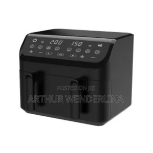 WINNING STAR Double Air Fryer, 2000W, 9L, 8 Programs - Black R