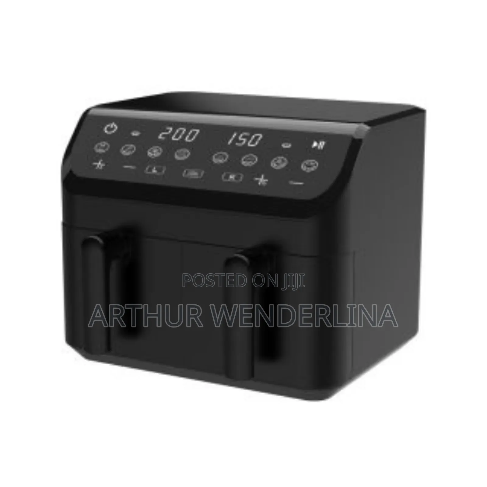 WINNING STAR Double Air Fryer, 2000W, 9L, 8 Programs - Black R