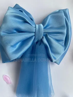 Blue Satin Ribbon Bows