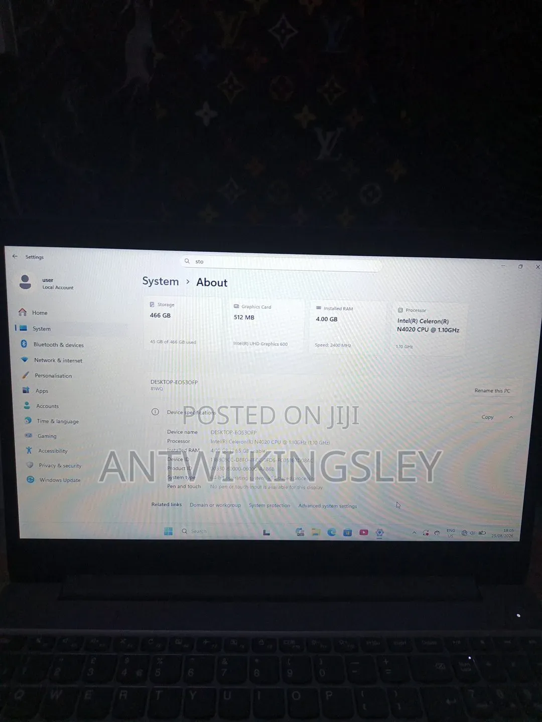 Laptop Lenovo Ideapad 3 4GB Intel Celeron SSD 500GB