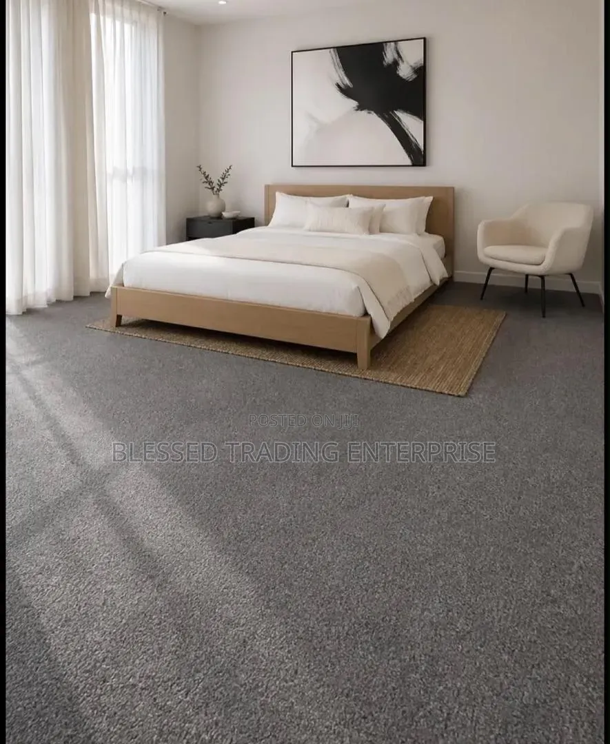 Gray Fluffy Woolen Carpet