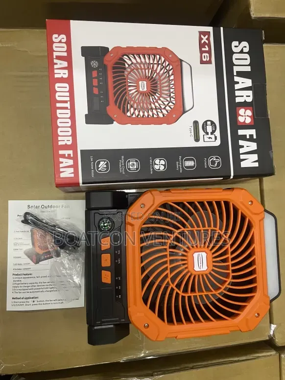 Portable Solar Fan With Power Bank