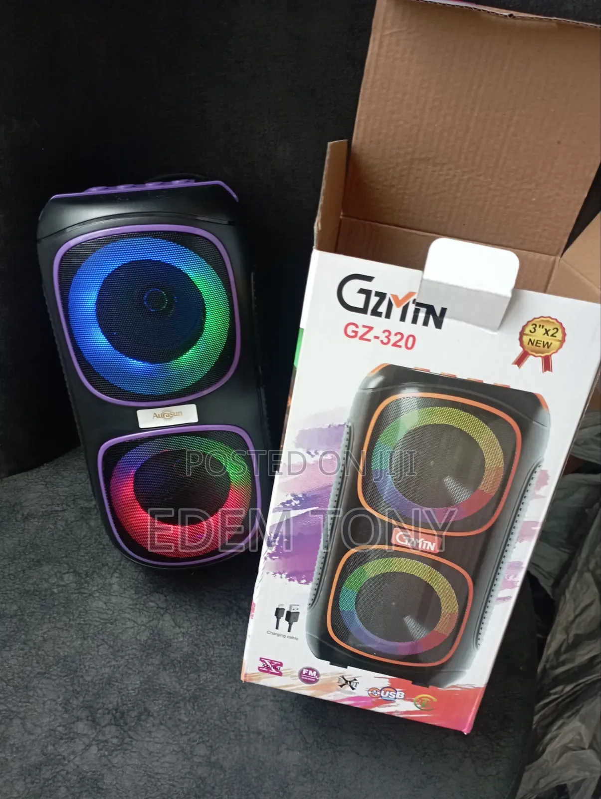 GZMIN GZ-320 Portable Wireless Dual-Speaker Party Box With RGB LED