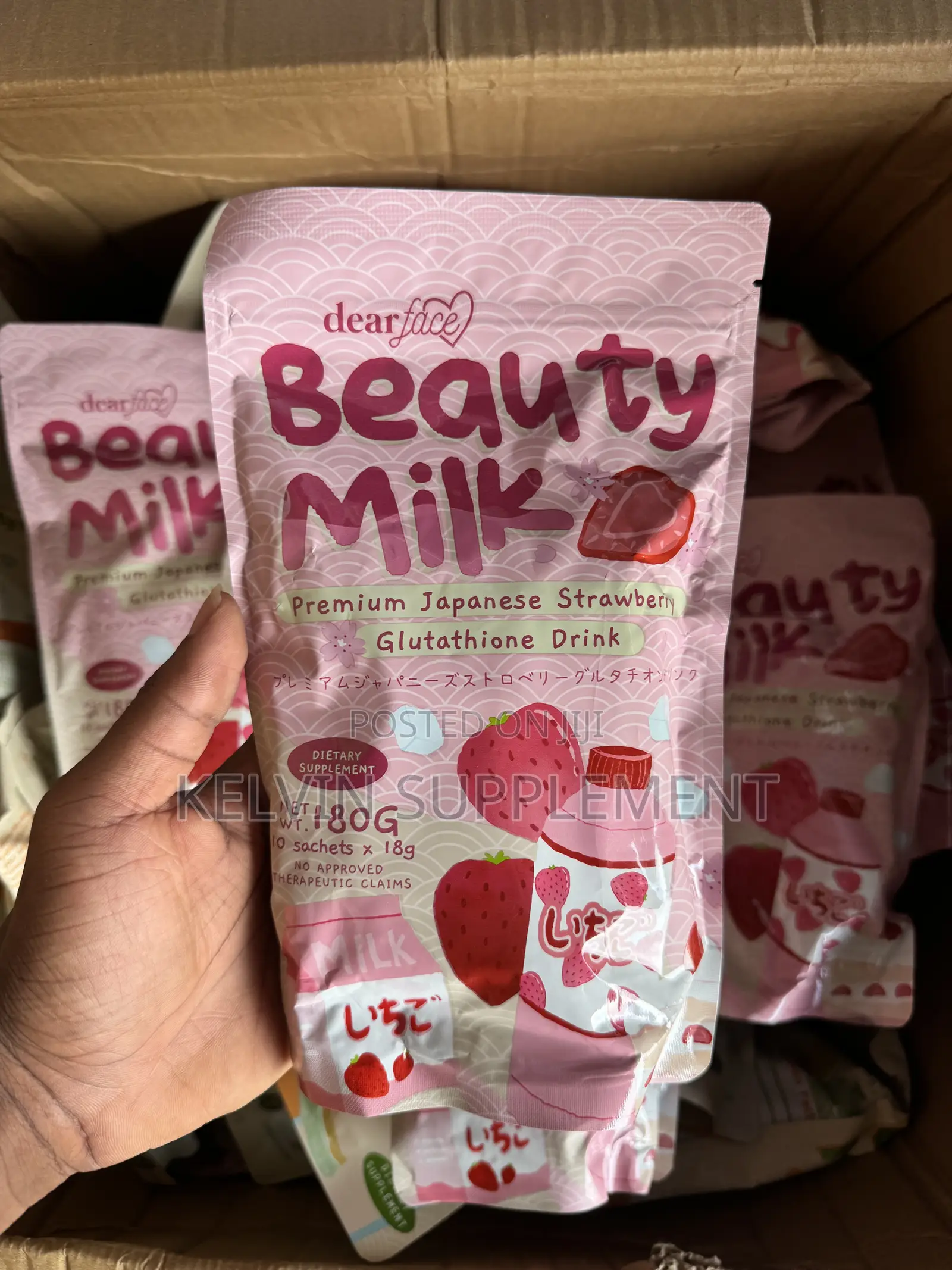 Dearface Beauty Milk – Japanese Strawberry Glutathione Drink