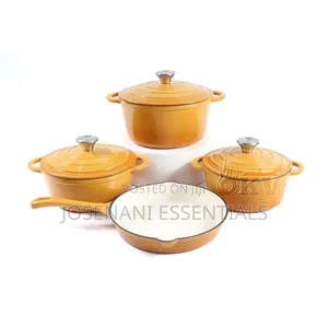 Cast Iron Cookware Set | 4-Piece Enamel Pots Skillet | GHC 1,200