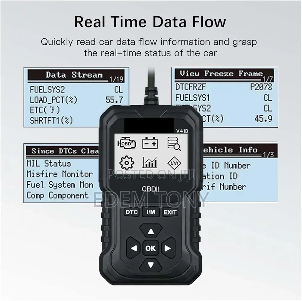 V410 OBDII Car Engine Fault Diagnostic Tool and Code Reader