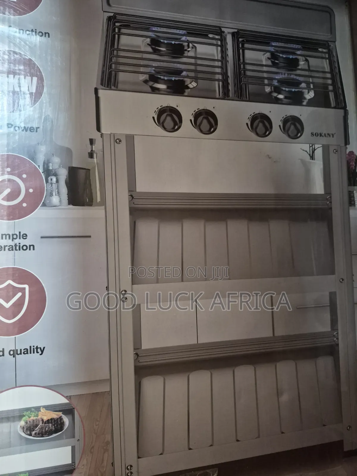 4 Gas Stove With Stand Shelves