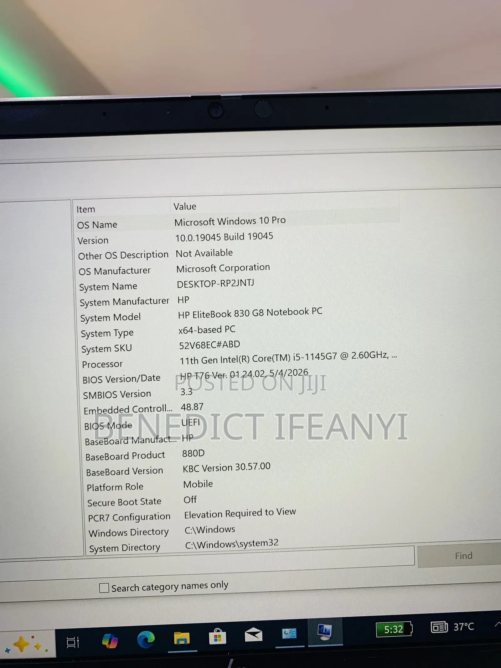 Laptop HP EliteBook 830 G8 8GB Intel Core i5 SSD 256GB