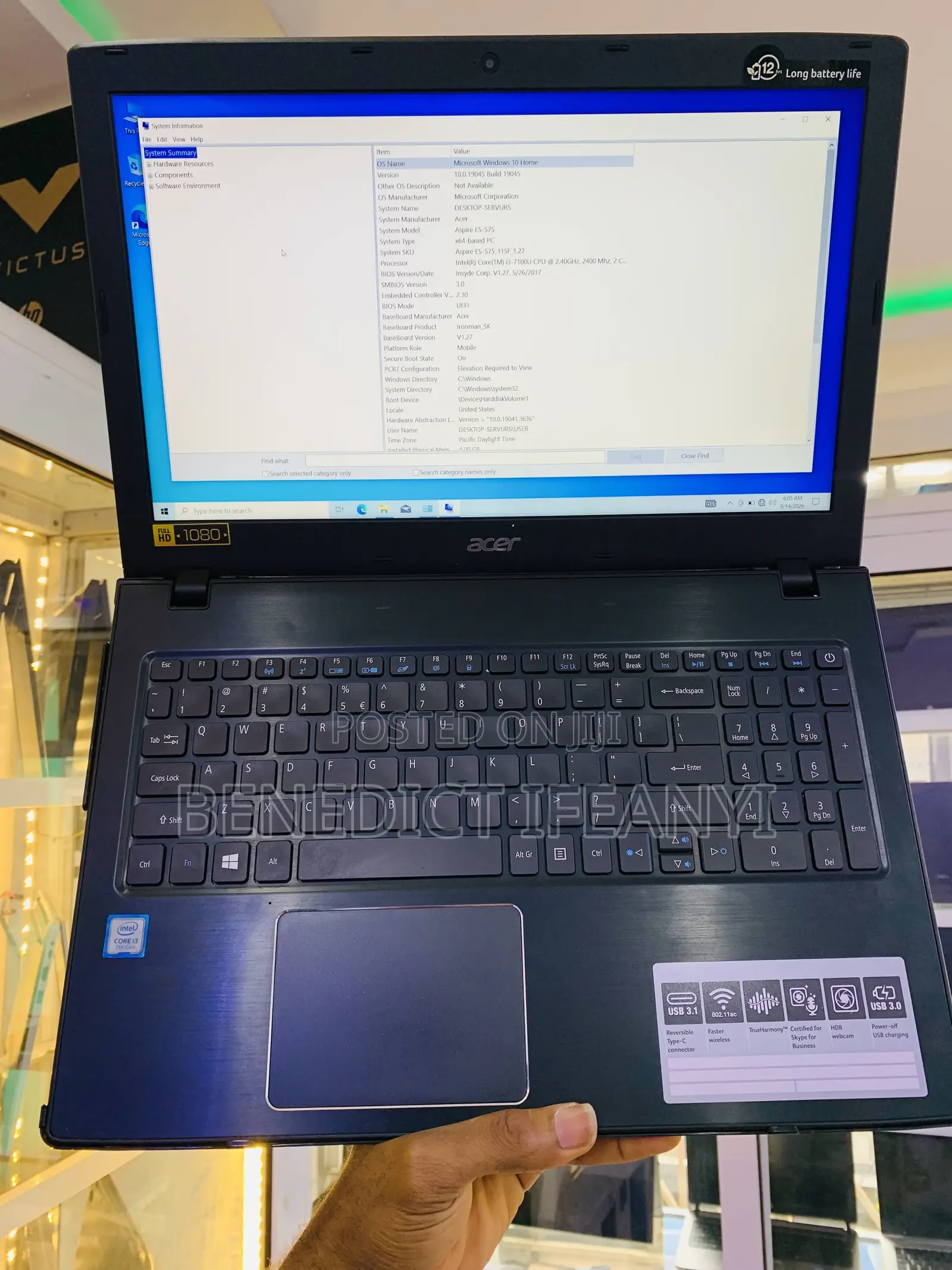 Laptop Acer Aspire E5-575 8GB Intel Core i3 HDD 1T