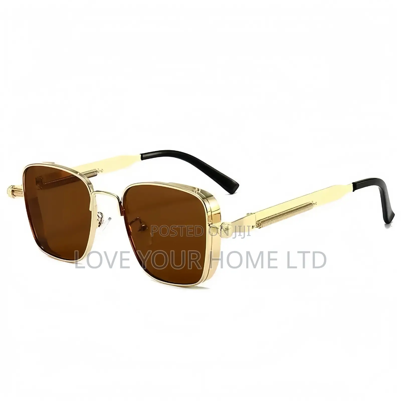 Fashion Square Sunglasses – Gold Frame Brown Lens