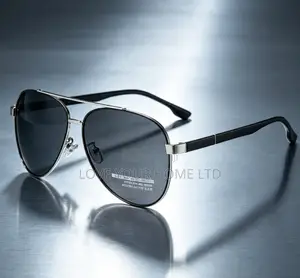 Men's Aviator Sunglasses – Black Frame Grey Lens – Polarized Style
