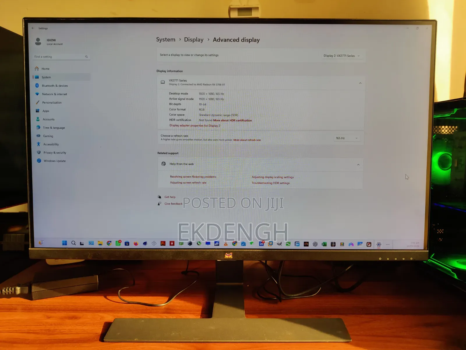 ViewSonic VX2771-HD-PRO | 27" 1920×1080 165Hz IPS HDMI DP