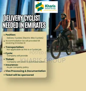 Delivery Cyclists Needed in Dubai, UAE: Flight Ticket Sponsored