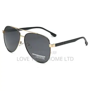 Men's Black Aviator Sunglasses