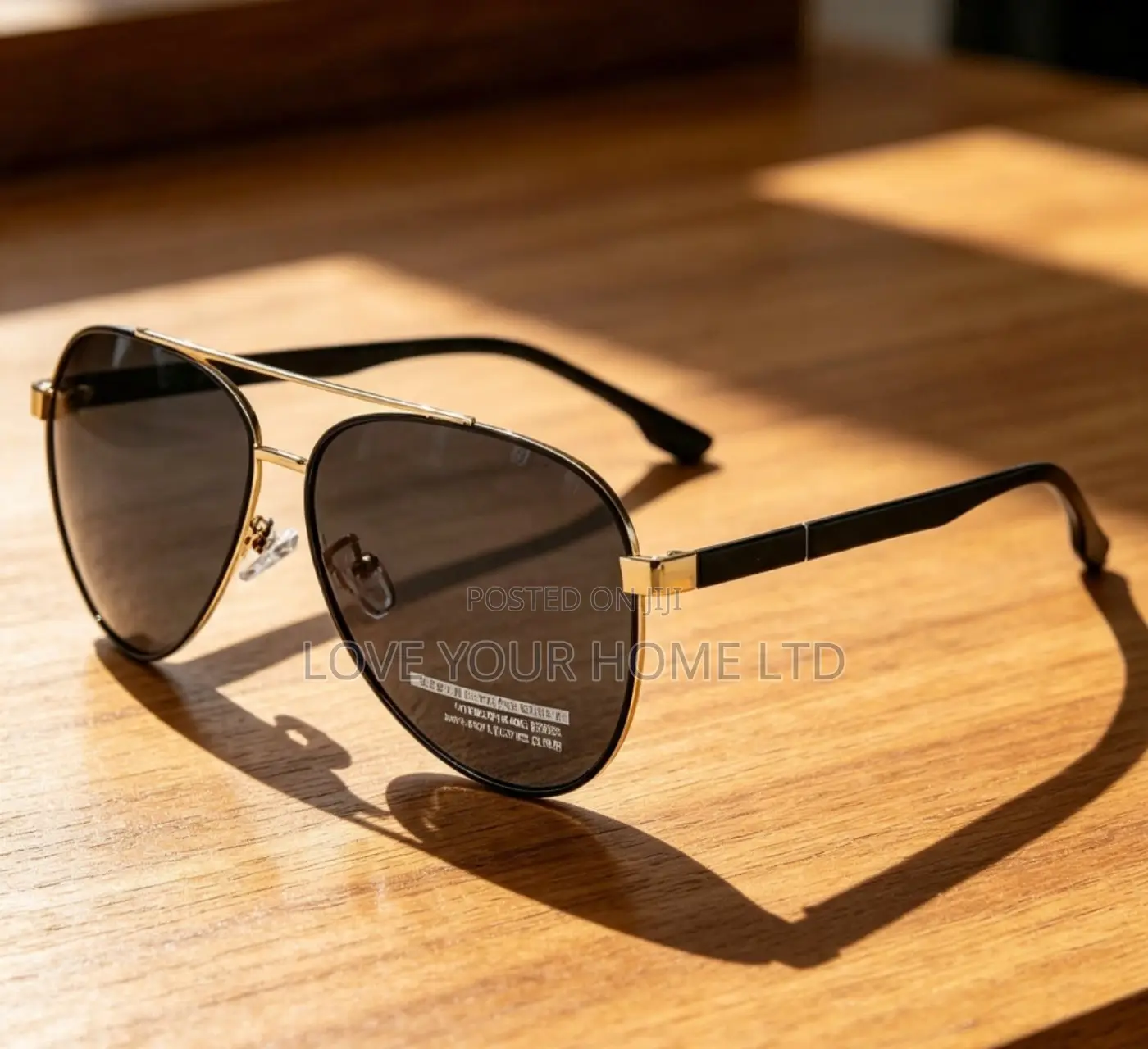 Men's Black Aviator Sunglasses