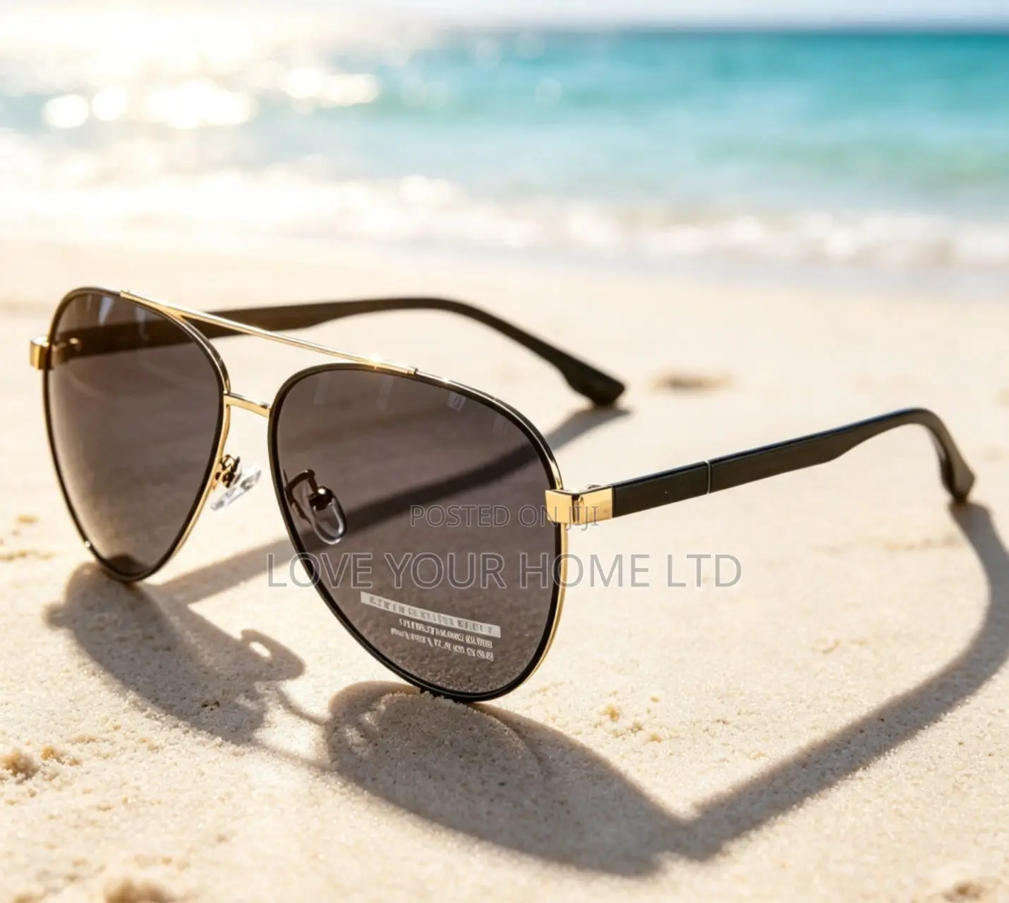Men's Black Aviator Sunglasses