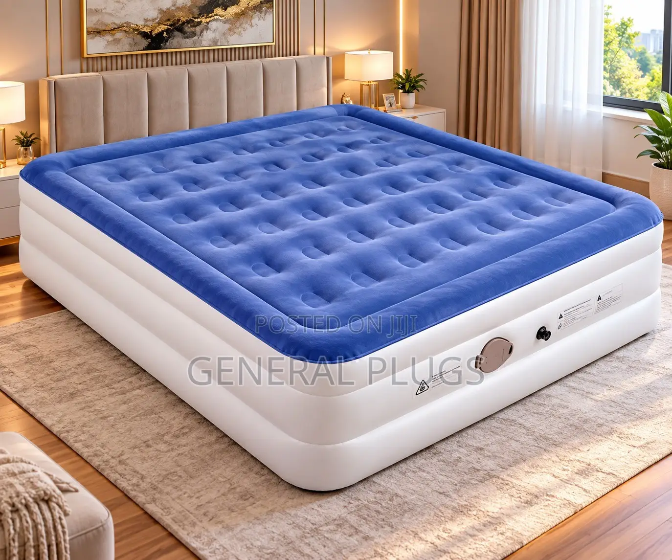 Thick Portable Double Size Inflatable Automatic Pump Air Mattress
