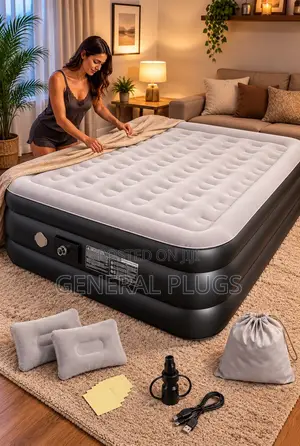 Super Luxury Double Size Inflatable Air Mattress With Automatic Pump