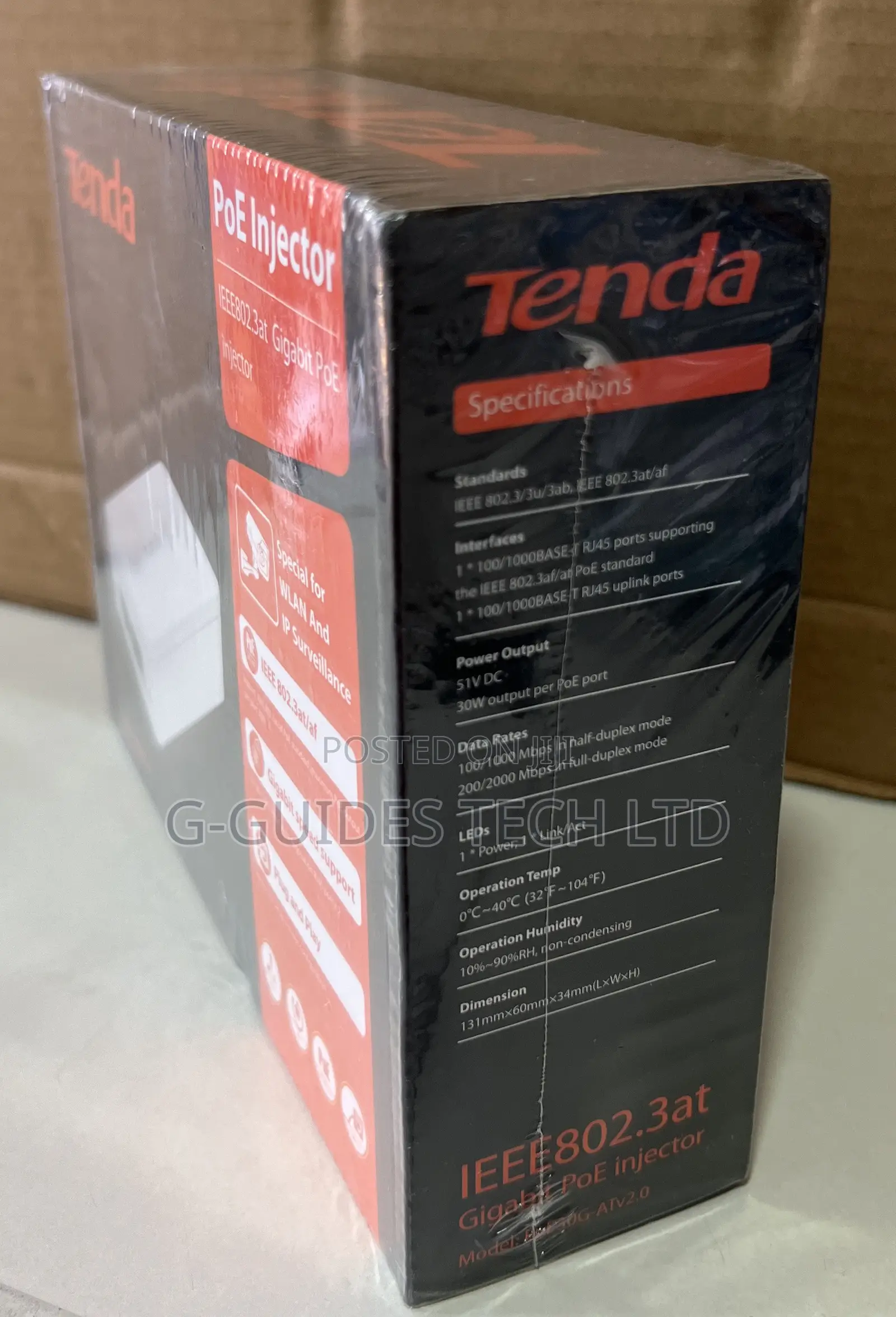 Tenda 51V Gigabit PoE Injector 30W POE30G-At
