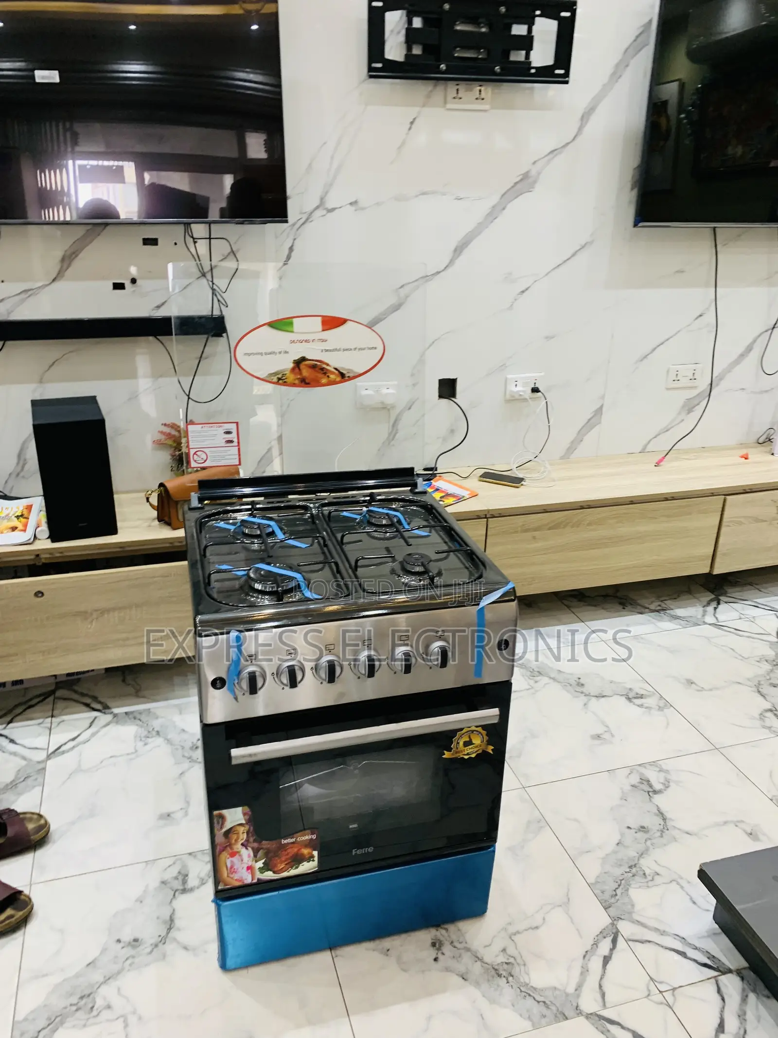 Quality New Line Black Gas Cooker Oven 4burner 60/60