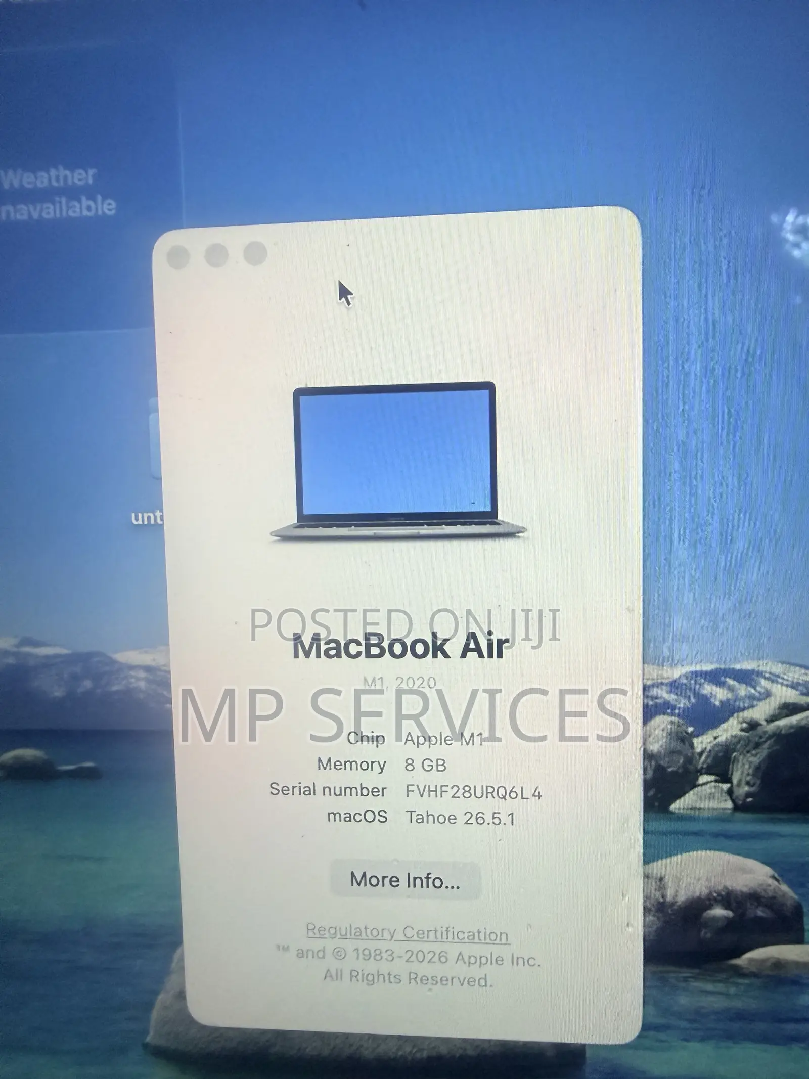 Laptop Apple MacBook Air 8GB Apple M1 SSD 250GB