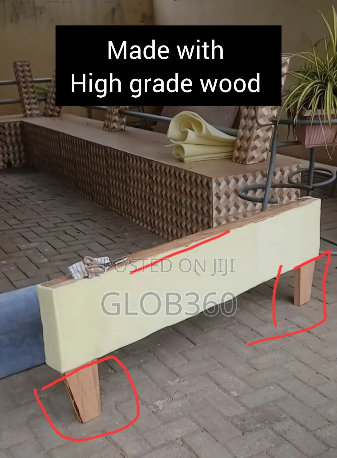 Double Bed Frame With Side Drawer(Made With High Grade Wood