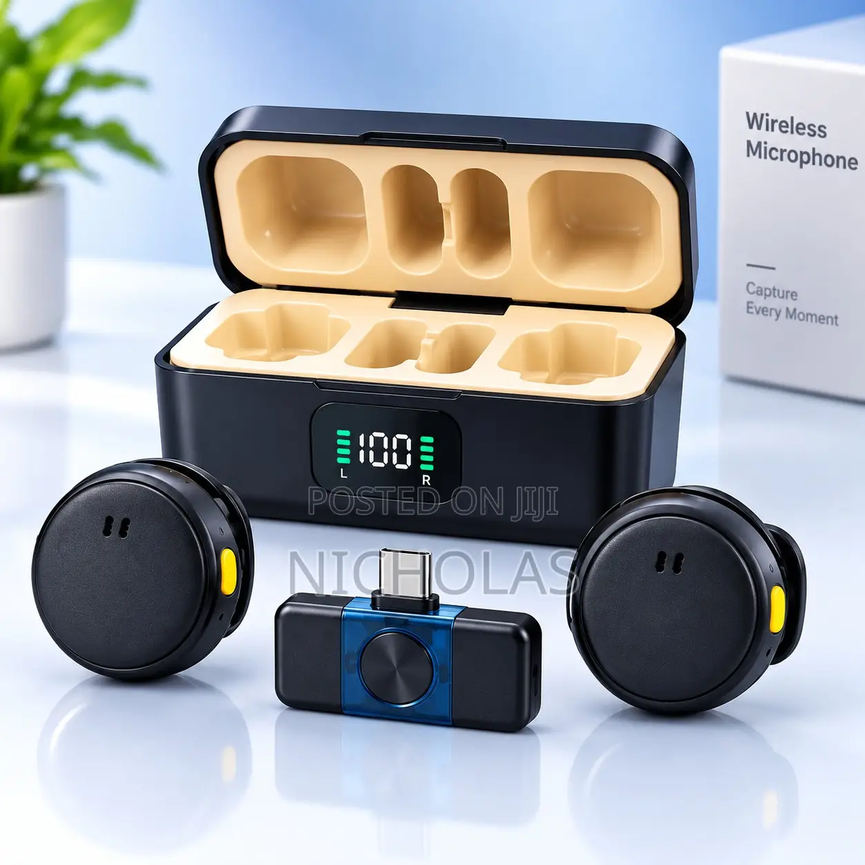 Dual Wireless Magnetic Microphone for YouTube, Vlogging Podcasts