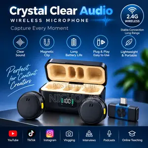 Dual Wireless Magnetic Microphone for YouTube, Vlogging Podcasts