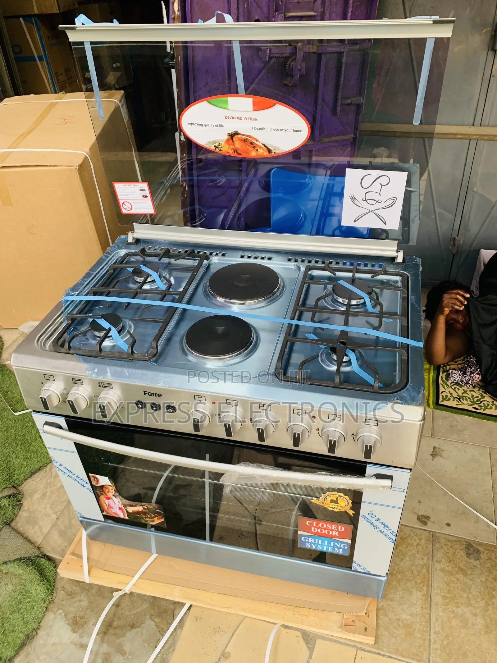 Freestanding Gas Electric Cooker Oven 4-2 60/90 Sliver