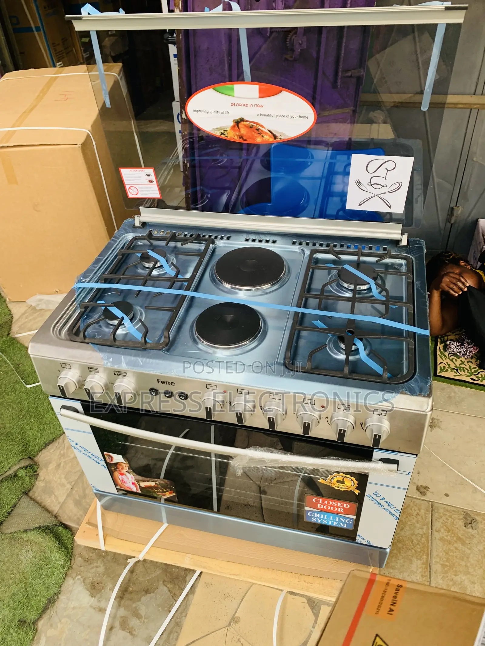 Freestanding Gas Electric Cooker Oven 4-2 60/90 Sliver