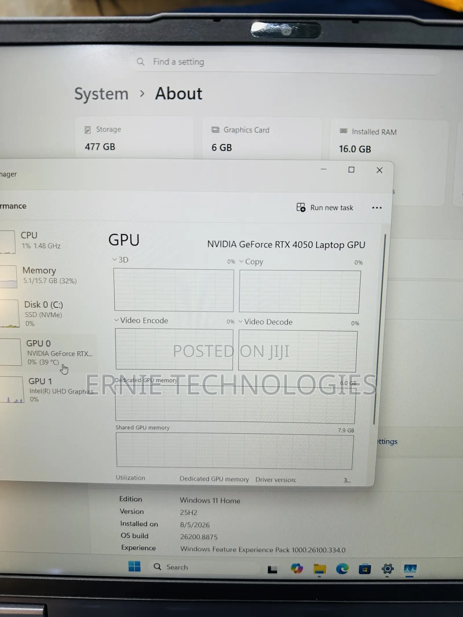 Laptop Lenovo LOQ 15IRH8 16GB Intel Core i7 SSD 512GB
