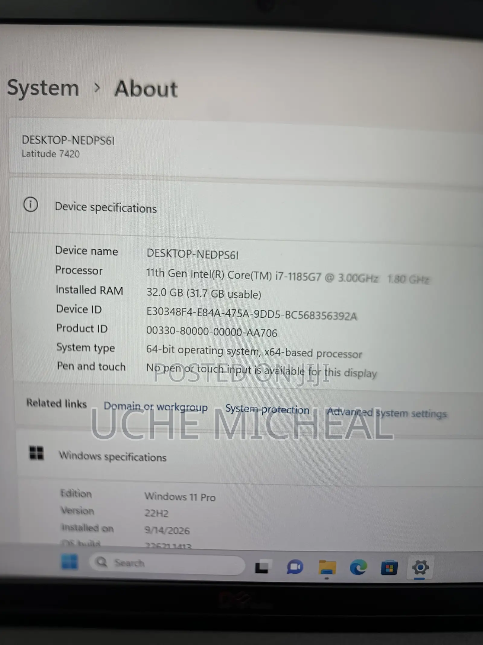 Laptop Dell Latitude 7420 32GB Intel Core i7 SSD 256GB