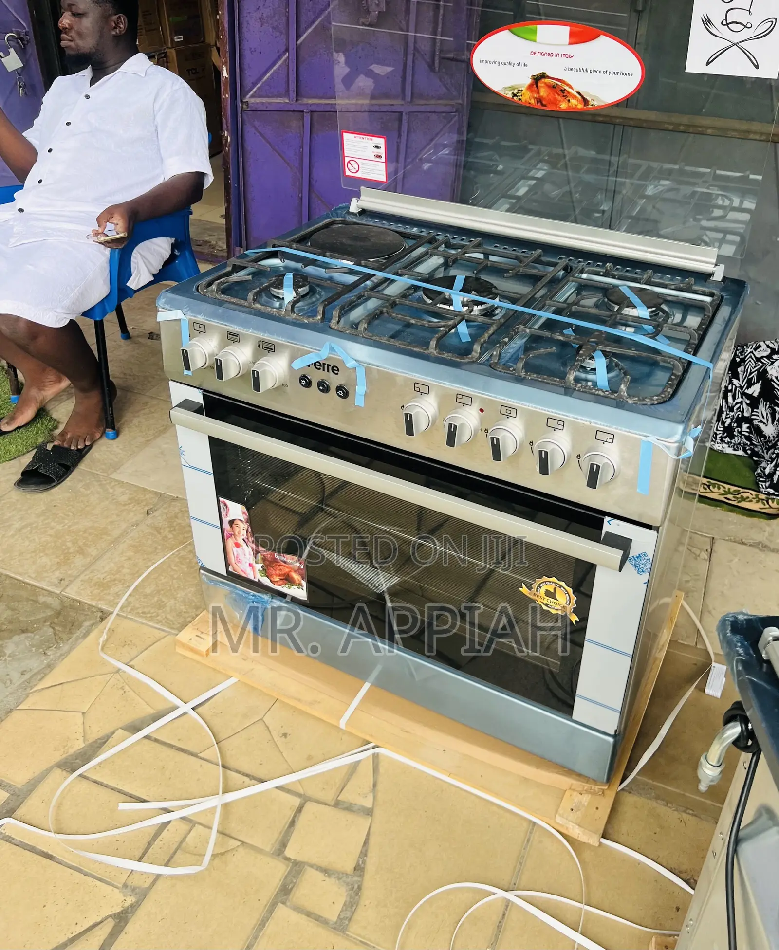 Choose Classic Ferre 60x90cm Glass Lid 4 Gas + 1 Electric Burner