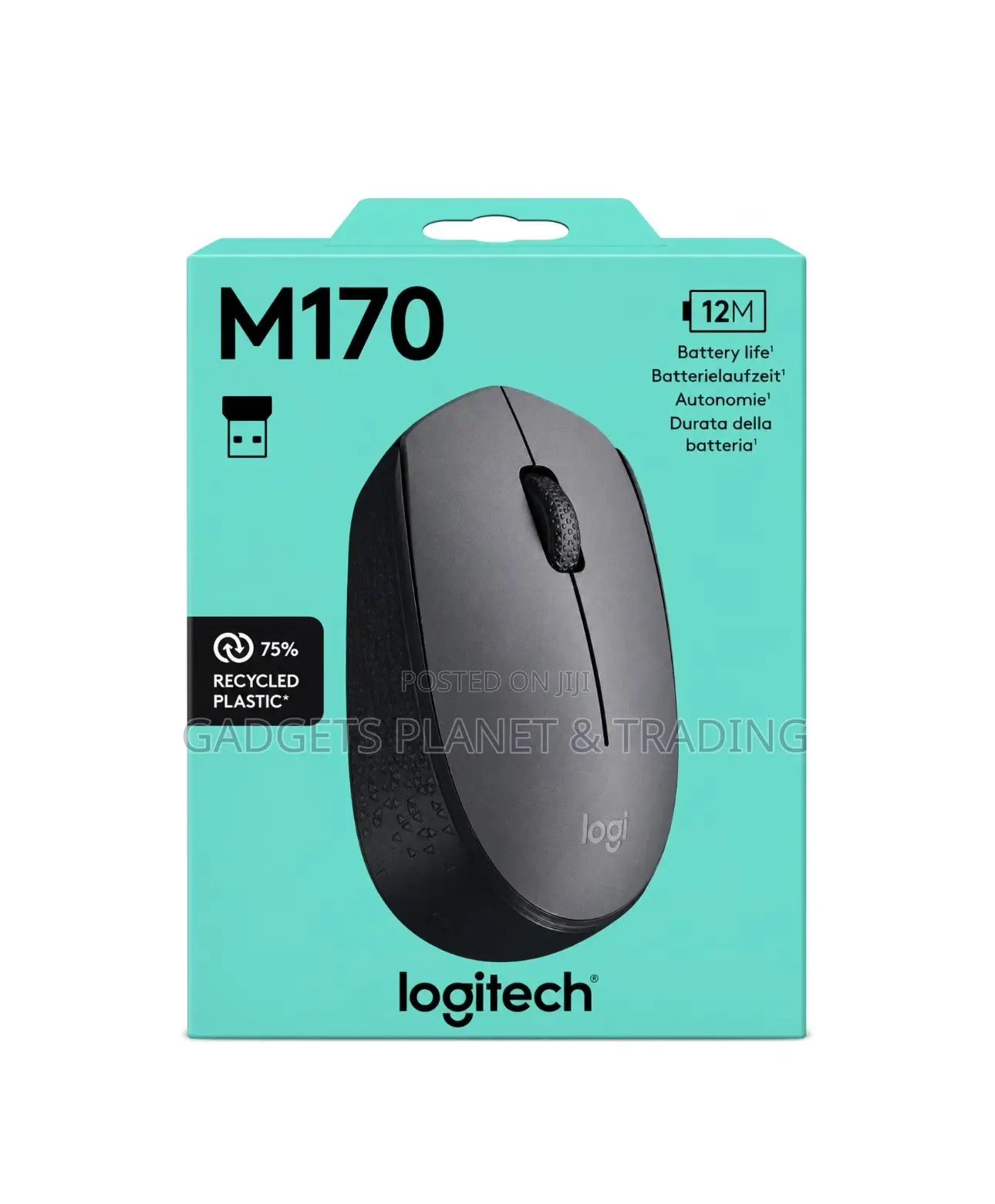 Logitech 2.4Ghz Wireless Optical Mouse With 12 Months Battery - M170