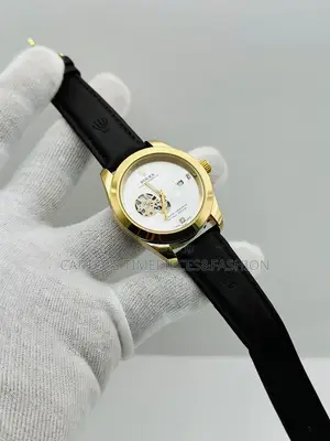 Rolex Leather Watch Unisex