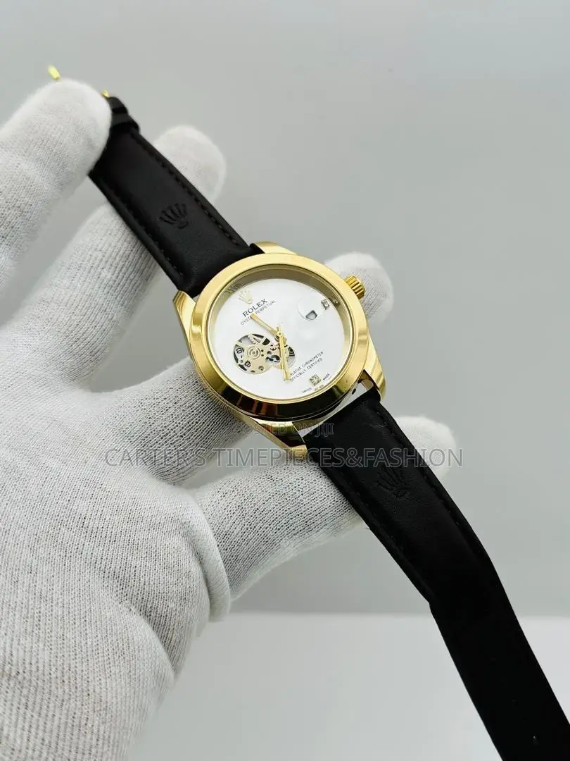 Rolex Leather Watch Unisex