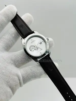 Rolex Leather Watch Unisex