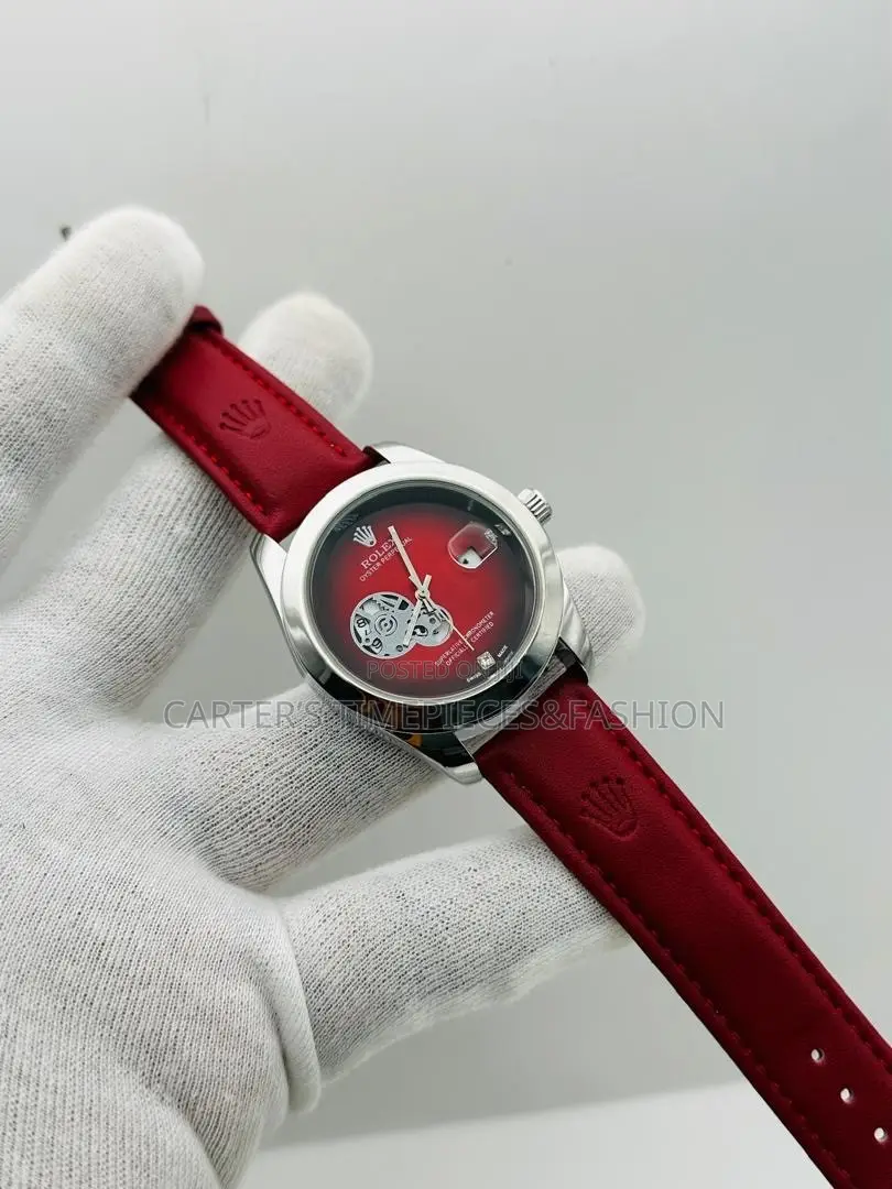 Rolex Leather Watch Unisex