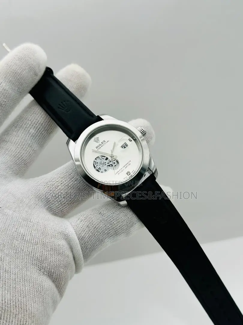 Rolex Leather Watch Unisex