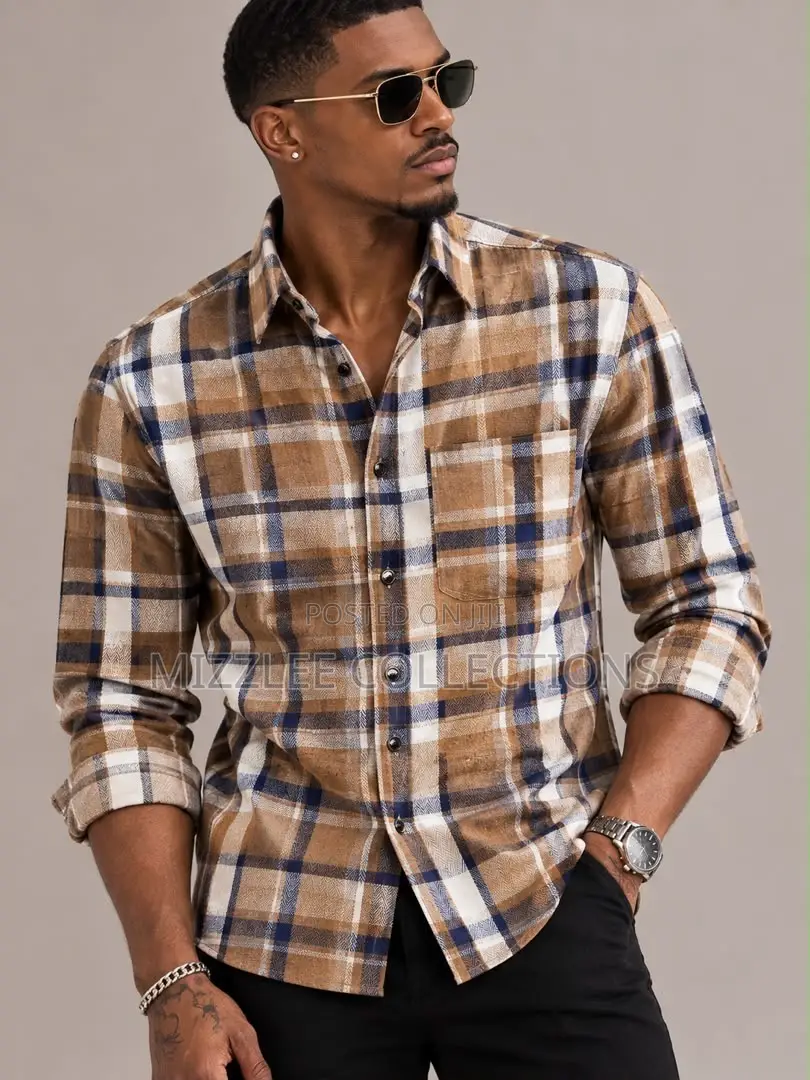 Gentlemen Checked Long Sleeves Shirt M-3xl