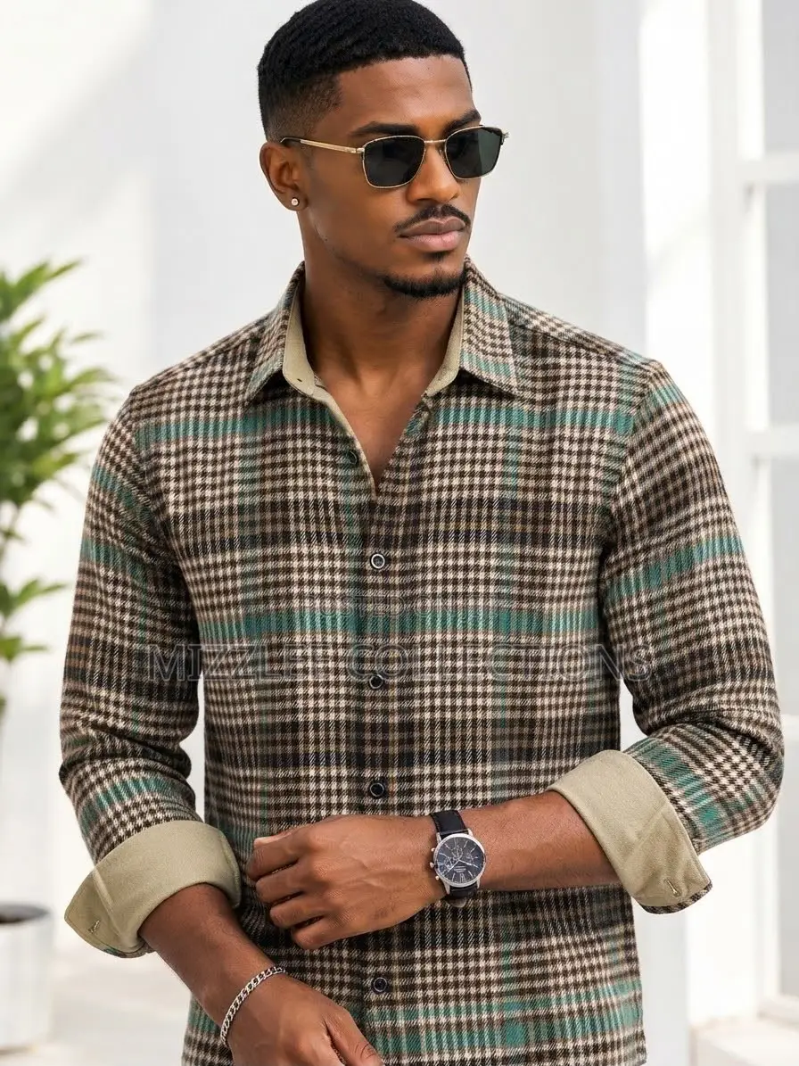 Gentlemen Checked Long Sleeves Shirt M-3xl