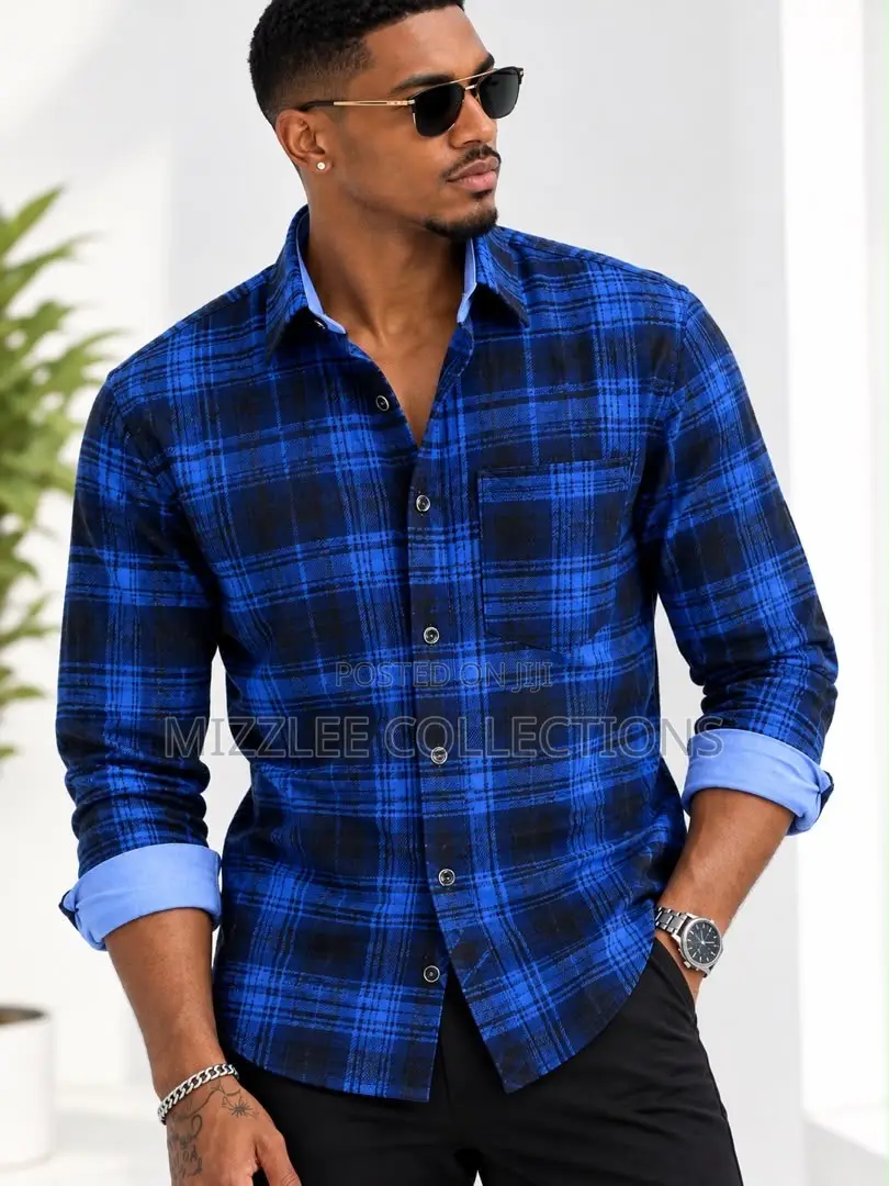 Gentlemen Checked Long Sleeves Shirt M-3xl
