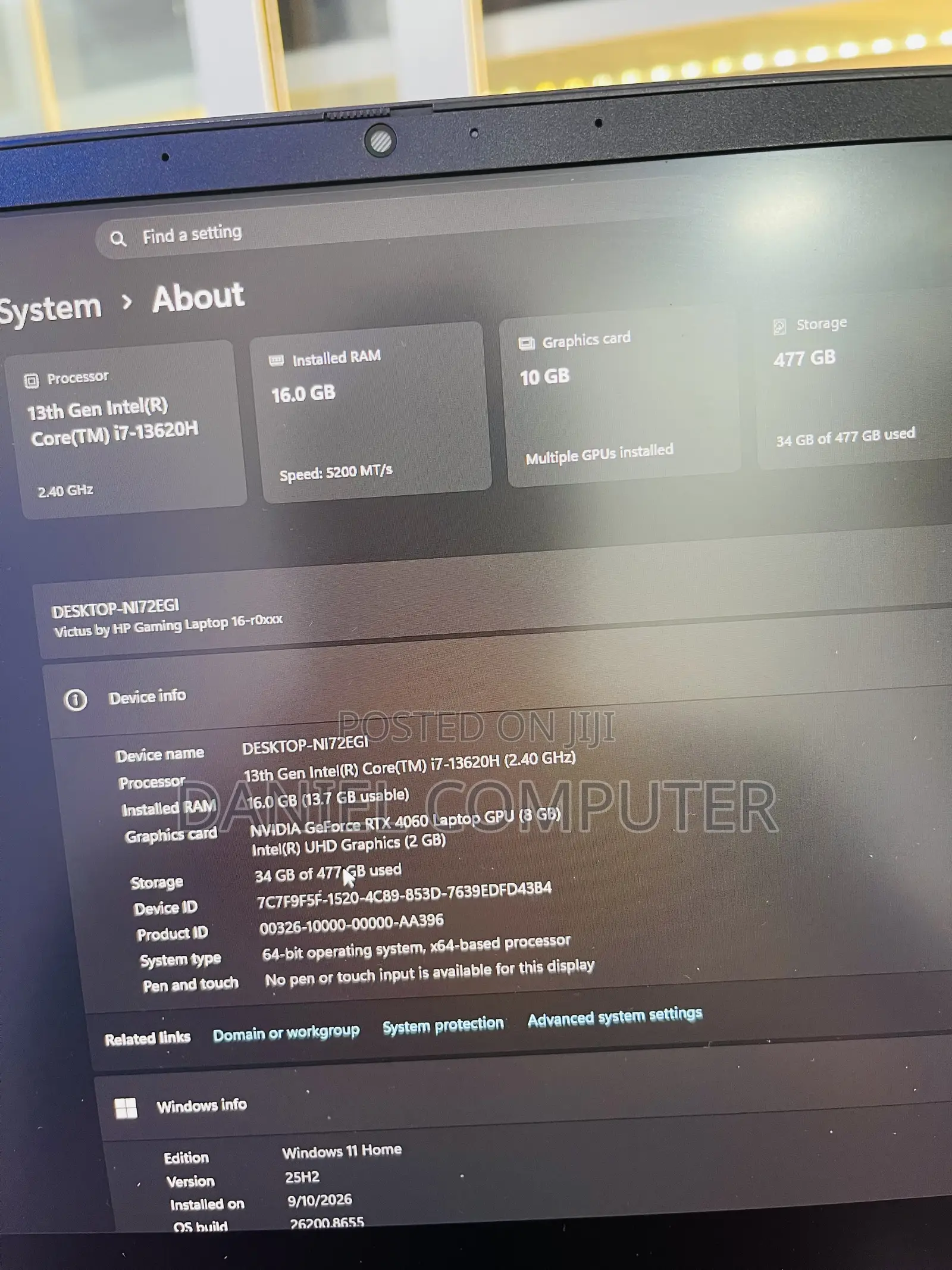 New Laptop HP Victus 16 16GB Intel Core i7 SSD 512GB
