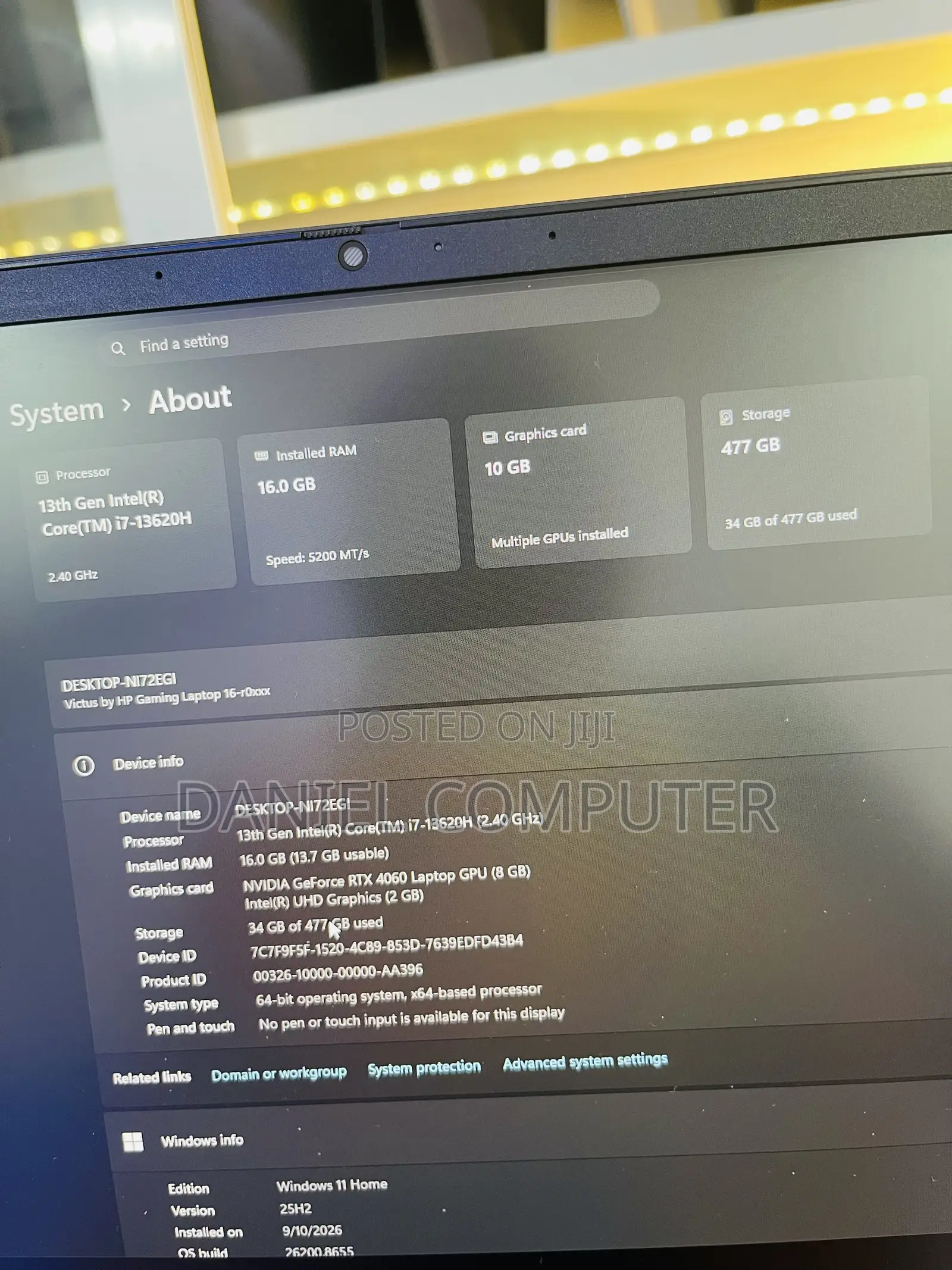 New Laptop HP Victus 16 16GB Intel Core i7 SSD 512GB