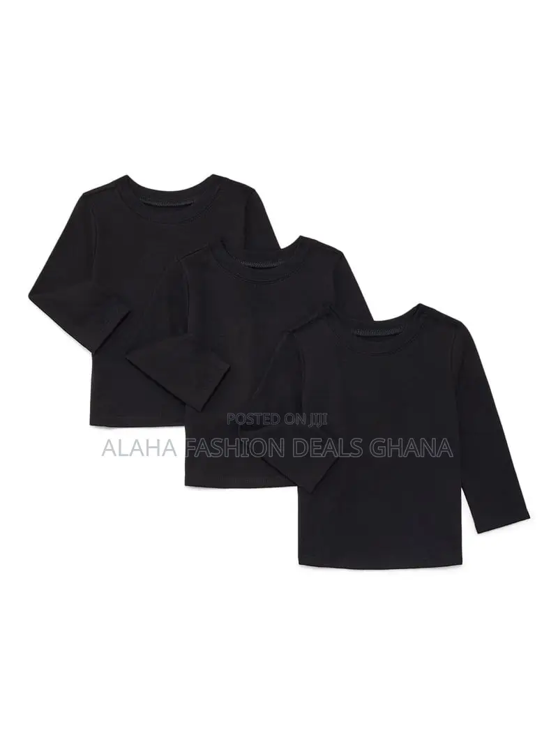 Garanimals Baby Girls Long-Sleeve Solid Tees, 3-Pack,