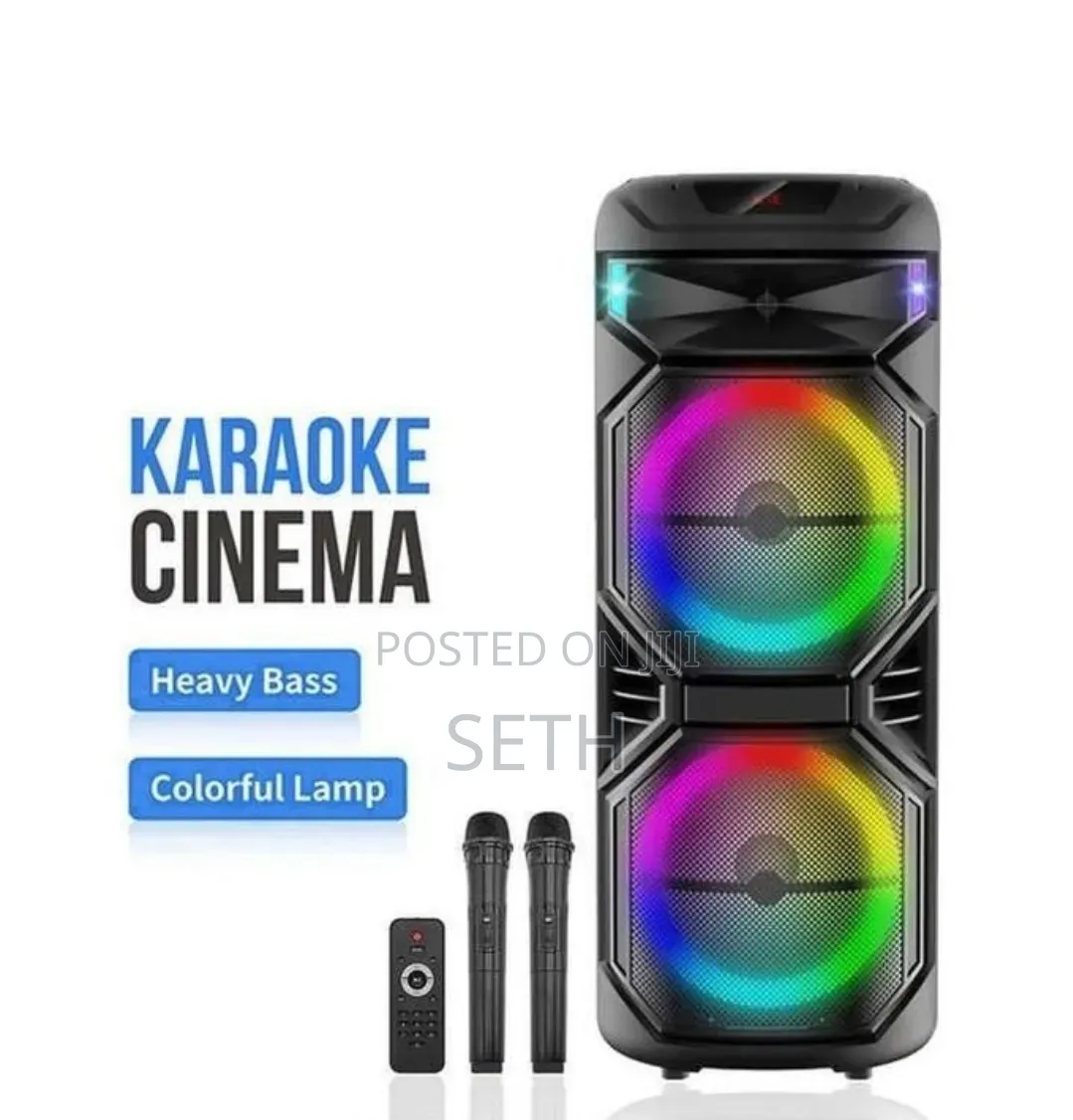 TTD-1515 Portable Bluetooth Speakers With Karaoke Microphone - Black